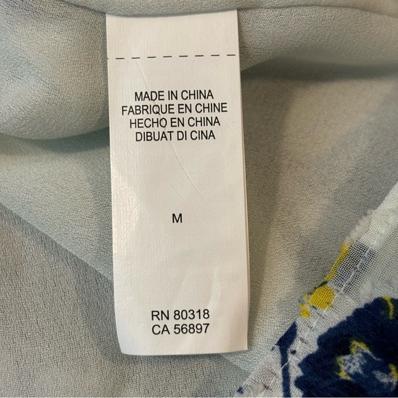 Lucky Brand Floral Cold-Shoulder Top, Size Medium - Picture 15 of 16